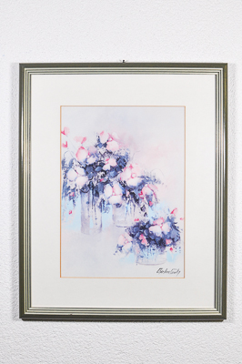 Gouache Bild mit Blumenmotiv